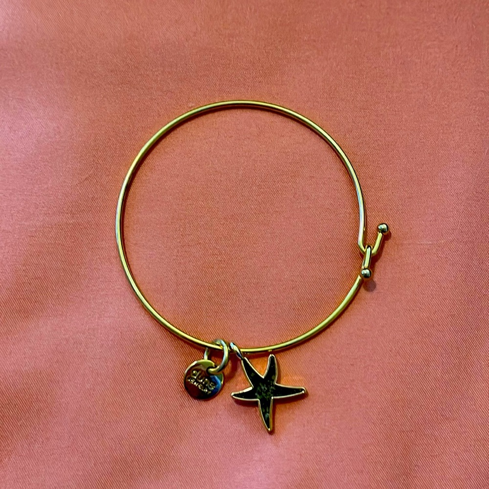 Dune gold starfish bangle bracelet with sand from Anna Maria Island Florida